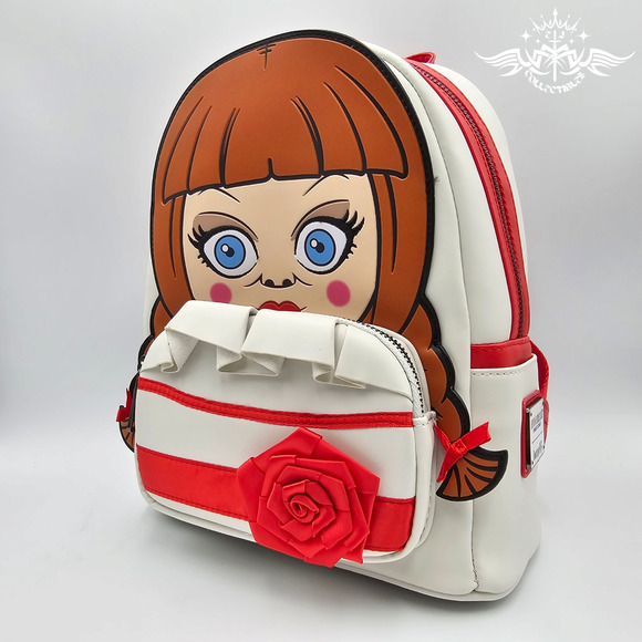 Loungefly Annabelle Cosplay Halloween Horror White Mini Backpack Bag New - Picture 3 of 7